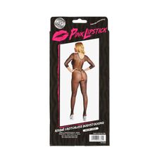 Body din plasa Pink Lipstick - Negru