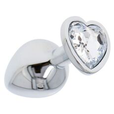 Butt Plug Anal Toyz4Lovers "Heart Jewel" 7 cm - Argintiu - vedere laterala