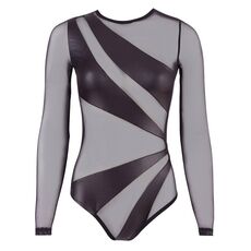 Body Sexy Desen Transparent Wet Look Cottelli Collection - Negru - dimensiuni complete