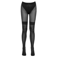 Dres Decupat Pantyhose Ouvert Cottelli Collection - Negru - vedere laterala