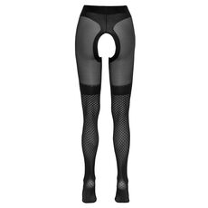 Dres Decupat Pantyhose Ouvert Cottelli Collection - Negru - detaliu finisaj