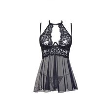 Set Babydoll si Bikini Beauty Night  Mariana Luxury Lingerie - Negru