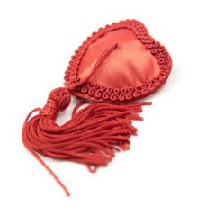 Ornamente Sfarcuri Red Heart Nipple Pasties cu Ciucuri - Rosu