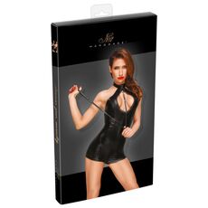 Salopeta cu Lesa Leather Look Noir Handmade - Negru