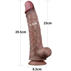 Dildo Lovetoy "Nature Cock" 30 cm - Maro - detaliu design