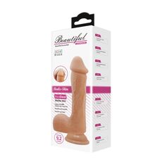Dildo XXL Realistic cu scrot si ventuza, Beautiful Johnson, [ 24 cm x 4,7 cm ] - vedere frontala