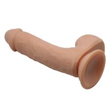 Dildo XXL Realistic cu scrot si ventuza, Beautiful Johnson, [ 24 cm x 4,7 cm ] - culoare si material