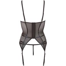Body Corset cu Inserții Wetlook Cottelli Collection - Negru - vedere laterala