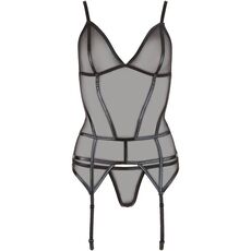 Body Corset cu Inserții Wetlook Cottelli Collection - Negru - dimensiuni complete