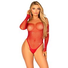Body plasa rosu cu strasuri, Leg Avenue, S-L#