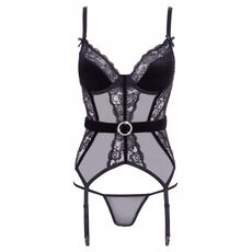 Set Corset din catifea si dantela si tanga#