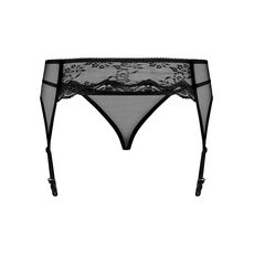 Set Portjartier si Chiloti Dantela Obsessive - Negru - culoare si material
