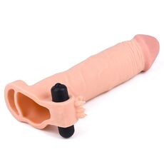 Prelungitor Penis cu Vibratii Lovetoy &raquo;Pleasure X-Tender 3&laquo; 20,32 cm - Natural