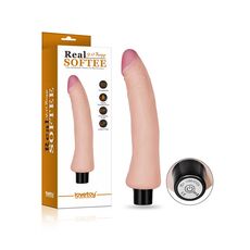 Vibrator Ultrarealistic Cyberskin, Real Softee, 10 Vibratii, [24 cm x 3,8 cm]