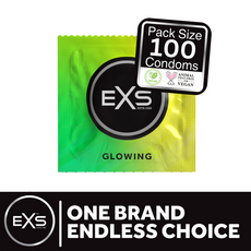 Prezervativ Fluorescent EXS, Glow in the Dark, 100 buc. - culoare si material