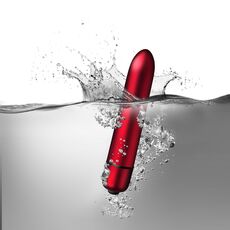 Mini Vibrator Rocks-Off &raquo;Scarlet Velvet&laquo; 16,2 cm - Rosu - culoare si material