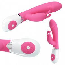 Vibrator iepuras Pretty Love, stimulare vaginala si clitoridiana, 30 vibratii, roz, [ 20,5 cm x 3,4 cm ]#