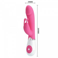 Vibrator iepuras Pretty Love, stimulare vaginala si clitoridiana, 30 vibratii, roz, [ 20,5 cm x 3,4 cm ]#