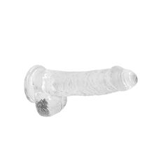 Dildo Transparent Realrock "Cristal Clear Dildo" 17 cm - dimensiuni complete