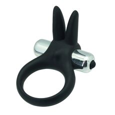 Inel cu Vibratii Toyz4Lovers "Rabbit" Negru - vedere frontala