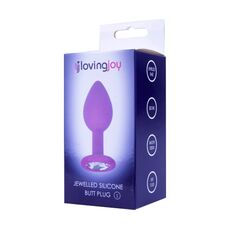 Plug Anal Loving Joy »Ewelled Silicone Butt Plug« 7,4 cm - Violet
