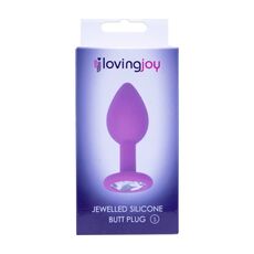 Plug Anal Loving Joy »Ewelled Silicone Butt Plug« 7,4 cm - Violet