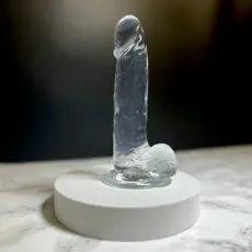Dildo Transparent Realrock "Cristal Clear Dildo" 17 cm - detaliu finisaj