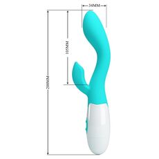 Vibrator Dubla Stimulare Pretty Love »Brighty G-Spot Aqua Green« 19,5 cm - Verde