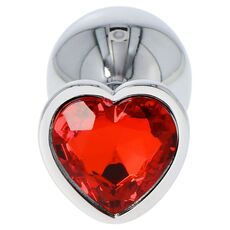 Butt Plug Anal Toyz4Lovers "Red Heart Jewel" 7 cm - Argintiu - culoare si material