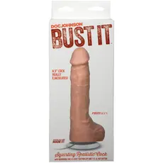 Dildo cu Ejaculare Doc Johnson "Bustit" 23,36 cm - Natural##