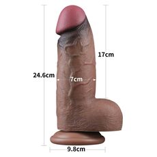 Dildo XXL 9'5" Dual Layered Platinum Silicone [ 24,6 cm x 7 cm ] - detaliu design