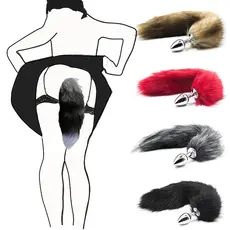 Plug Anal Silicon Chisa Noveltie »Foxy Tail« 2,7 cm - Negru