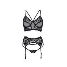 Set Lenjerie Intima Dantela Ryanne Beauty Night - Negru