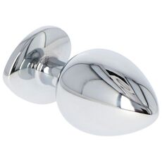Plug anal metalic Heart Jewel, vedere din spate fara cristal vizibil