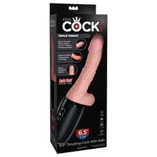 Vibrator Pipedream »Thrusting Cock with Balls« 17 cm - Natural