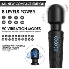 Vibrator Stimulator HAOOY »Senzual« 20 cm - Negru
