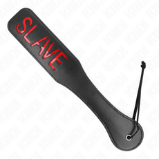 Paleta bondage KINK Slave 32 cm piele ecologica neagra inscriptie SLAVE BDSM EAN 8435565940706