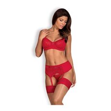 Set 3 Lenjerie Intima Jolierose Obsessive - Rosu