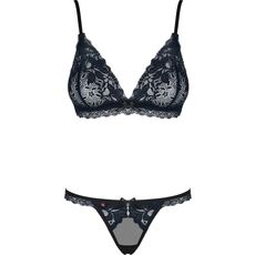 Set Chiloti si Sutien Obsessive - Negru - culoare si material