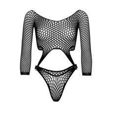 Body cu Maneca Lungă si Tanga Leg Avenue - Negru