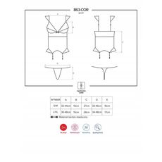 Set senzual de corset si tanga, lenjerie femei, Obsessive, rosu, S/M