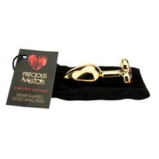 Butt Plug Anal Precious Metals "Heart Shaped Gold" 7,5 cm - Galben##