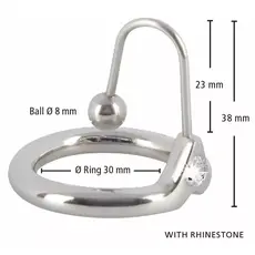 Inel penis cu bila metalica Penis Plug "Thrilling Sperm Stopper" Argintiu##
