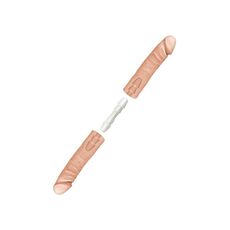 Dildo Dublu Doc Johnson "Dual Density"  41 cm - Natural##