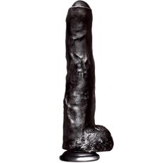 Dildo XXL, Icon Brands "Falcon Big Black Cock Uncut" 35 cm - Negru##