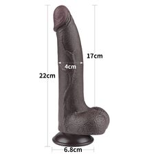 Dildo Realistic  8.5" Lovetoy "Sliding Skin Dual Layer Dong" 22 cm - Maro##