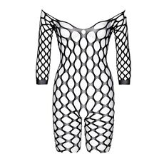 Bodystocking din Plasa Lata cu Umeri Deschisi Leg Avenue - Negru