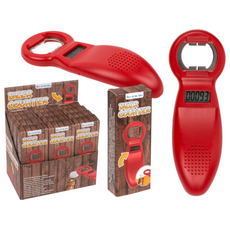 Desfacator Sticle cu Numarator Electronic OOTB 14 cm - Rosu