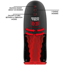 Masturbator JAMYJOB "Swing Tech-R" 13,5 cm - Negru##
