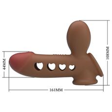 Manson Penis Pretty Love "Tyronn cu Pompa Airbag"​ 20 cm - Maro - dimensiuni complete